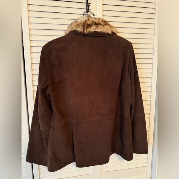 Vintage J Jill chocolate brown suede jacket. Size L - Picture 2 of 8